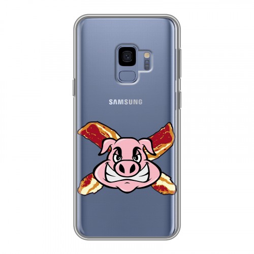 Полупрозрачный дизайнерский пластиковый чехол для Samsung Galaxy S9 Прозрачные свинки