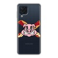 Полупрозрачный дизайнерский пластиковый чехол для Samsung Galaxy A22 Прозрачные свинки