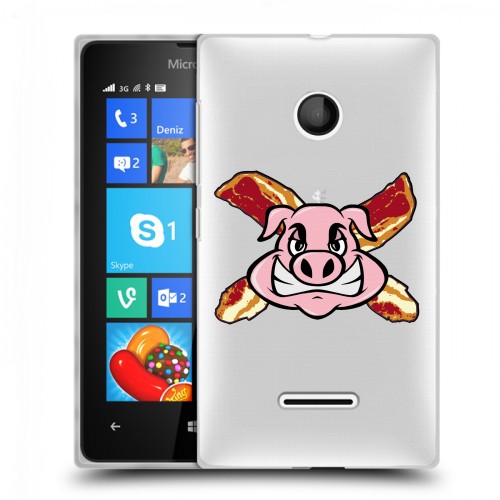 Полупрозрачный дизайнерский пластиковый чехол для Microsoft Lumia 435 Прозрачные свинки