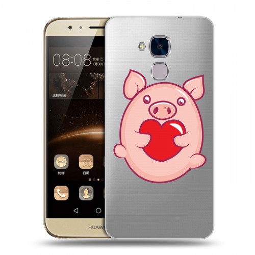 Полупрозрачный дизайнерский пластиковый чехол для Huawei Honor 5C Прозрачные свинки