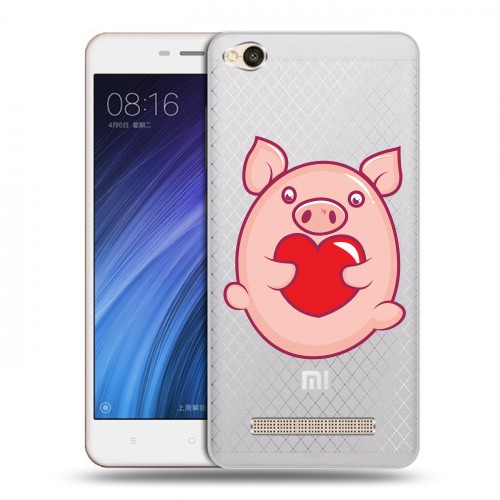 Полупрозрачный дизайнерский пластиковый чехол для Xiaomi RedMi 4A Прозрачные свинки