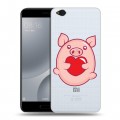 Полупрозрачный дизайнерский пластиковый чехол для Xiaomi Mi5C Прозрачные свинки