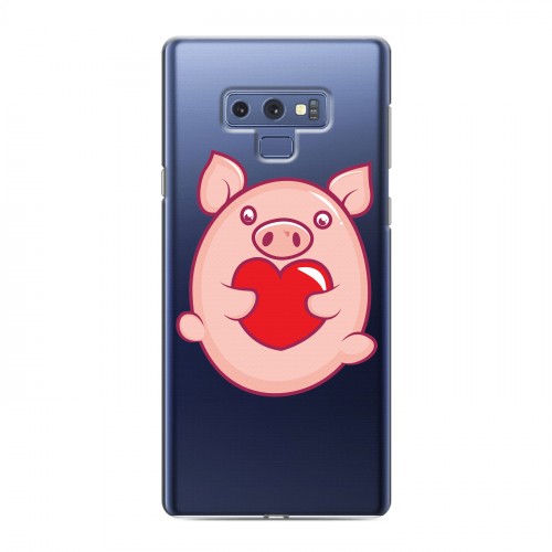 Полупрозрачный дизайнерский силиконовый с усиленными углами чехол для Samsung Galaxy Note 9 Прозрачные свинки