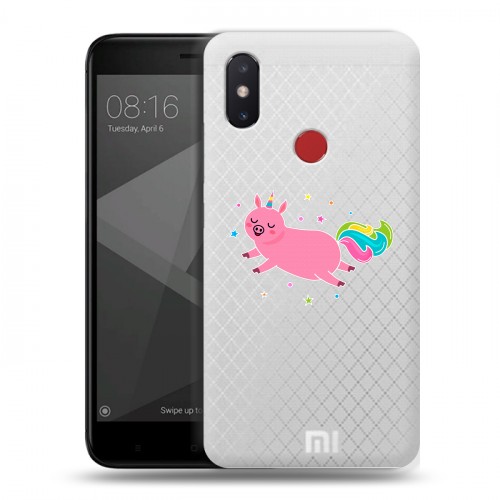 Полупрозрачный дизайнерский силиконовый чехол для Xiaomi Mi8 SE Прозрачные свинки