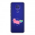 Полупрозрачный дизайнерский силиконовый чехол для Motorola Moto G9 Play Прозрачные свинки