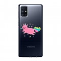 Полупрозрачный дизайнерский силиконовый с усиленными углами чехол для Samsung Galaxy M51 Прозрачные свинки