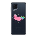 Полупрозрачный дизайнерский пластиковый чехол для Samsung Galaxy A22 Прозрачные свинки