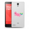 Полупрозрачный дизайнерский пластиковый чехол для Xiaomi RedMi Note Прозрачные свинки