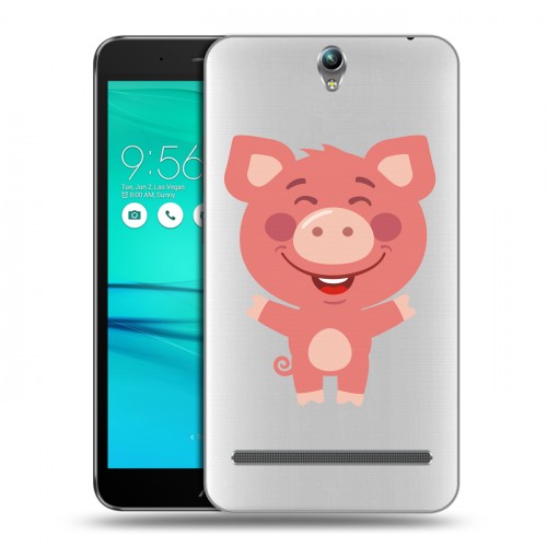 Полупрозрачный дизайнерский пластиковый чехол для ASUS ZenFone Go ZB690KG Прозрачные свинки