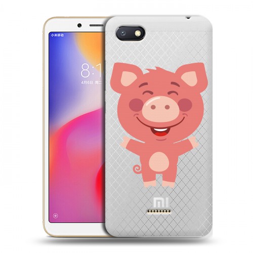 Полупрозрачный дизайнерский пластиковый чехол для Xiaomi RedMi 6A Прозрачные свинки