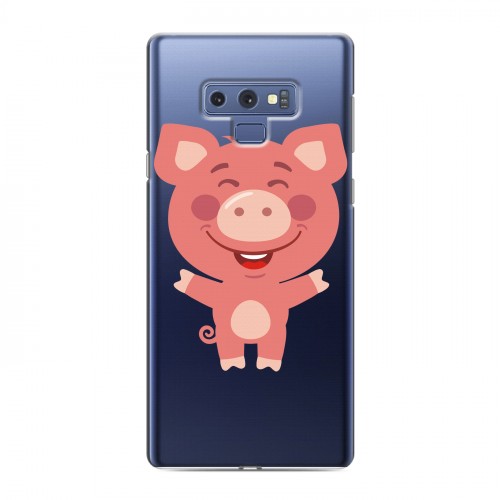 Полупрозрачный дизайнерский силиконовый чехол для Samsung Galaxy Note 9 Прозрачные свинки