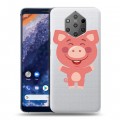 Полупрозрачный дизайнерский пластиковый чехол для Nokia 9 PureView Прозрачные свинки