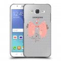 Полупрозрачный дизайнерский пластиковый чехол для Samsung Galaxy J5 Прозрачные свинки