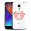 Полупрозрачный дизайнерский пластиковый чехол для Meizu MX5 Прозрачные свинки