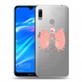 Полупрозрачный дизайнерский пластиковый чехол для Huawei Y6 (2019) Прозрачные свинки