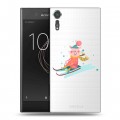 Полупрозрачный дизайнерский пластиковый чехол для Sony Xperia XZs Прозрачные свинки