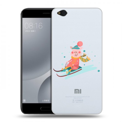 Полупрозрачный дизайнерский пластиковый чехол для Xiaomi Mi5C Прозрачные свинки