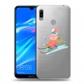 Полупрозрачный дизайнерский пластиковый чехол для Huawei Y6 (2019) Прозрачные свинки