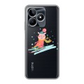 Полупрозрачный дизайнерский силиконовый чехол для Realme C53 Прозрачные свинки