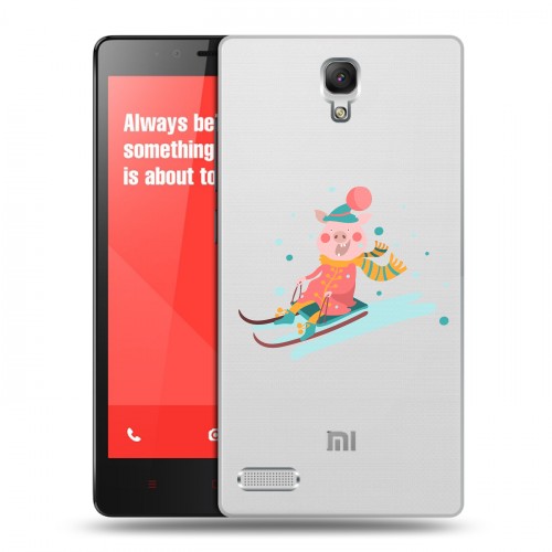 Полупрозрачный дизайнерский пластиковый чехол для Xiaomi RedMi Note Прозрачные свинки