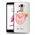 Полупрозрачный дизайнерский пластиковый чехол для LG G4 Stylus Прозрачные свинки