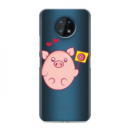 Полупрозрачный дизайнерский пластиковый чехол для Nokia G50 Прозрачные свинки