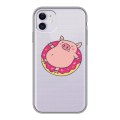 Полупрозрачный дизайнерский пластиковый чехол для Iphone 11 Прозрачные свинки