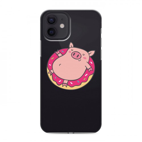 Полупрозрачный дизайнерский силиконовый чехол для Iphone 12 Прозрачные свинки
