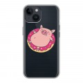 Полупрозрачный дизайнерский пластиковый чехол для Iphone 14 Прозрачные свинки