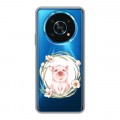 Полупрозрачный дизайнерский силиконовый чехол для Huawei Honor Magic 4 Lite 5G Прозрачные свинки