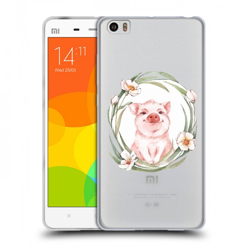 Полупрозрачный дизайнерский пластиковый чехол для Xiaomi Mi Note Прозрачные свинки