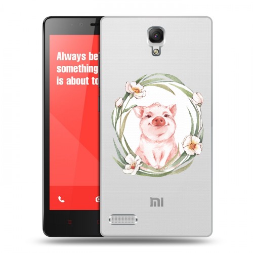 Полупрозрачный дизайнерский пластиковый чехол для Xiaomi RedMi Note Прозрачные свинки