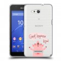 Полупрозрачный дизайнерский силиконовый чехол для Sony Xperia E4g Прозрачные свинки