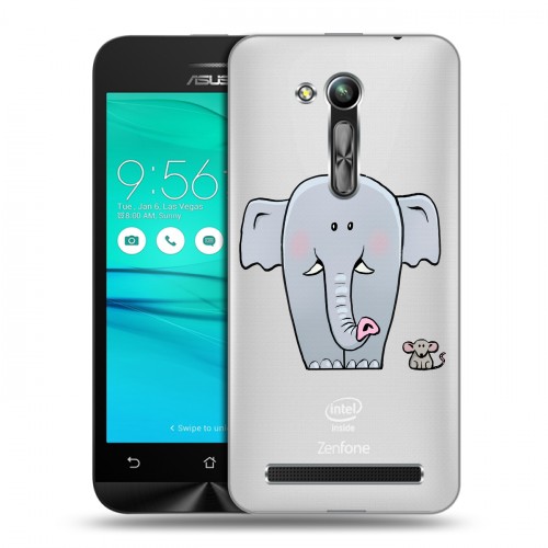 Полупрозрачный дизайнерский пластиковый чехол для ASUS ZenFone Go 4.5 ZB452KG Прозрачные слоны