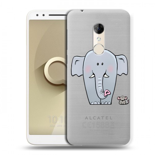 Полупрозрачный дизайнерский пластиковый чехол для Alcatel 3 Прозрачные слоны