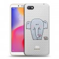 Полупрозрачный дизайнерский пластиковый чехол для Xiaomi RedMi 6A Прозрачные слоны