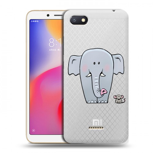 Полупрозрачный дизайнерский пластиковый чехол для Xiaomi RedMi 6A Прозрачные слоны