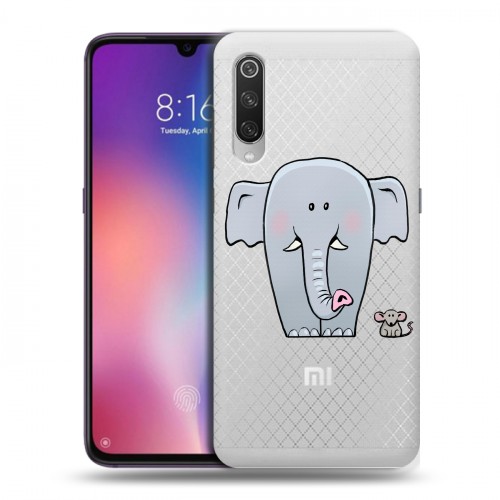 Полупрозрачный дизайнерский силиконовый с усиленными углами чехол для Xiaomi Mi9 Прозрачные слоны