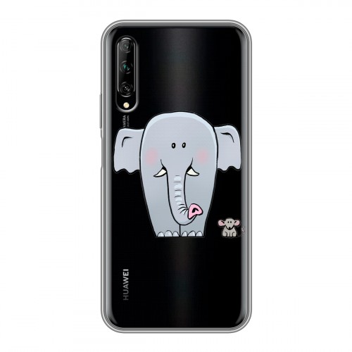 Полупрозрачный дизайнерский силиконовый чехол для Huawei Y9s Прозрачные слоны
