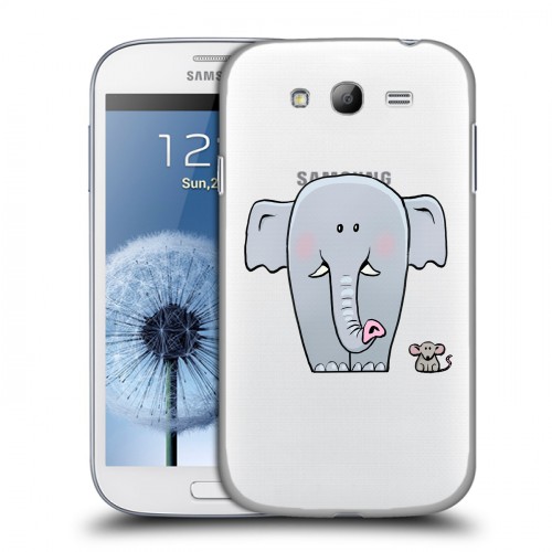 Полупрозрачный дизайнерский пластиковый чехол для Samsung Galaxy Grand Прозрачные слоны