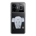 Полупрозрачный дизайнерский силиконовый с усиленными углами чехол для Realme GT3 Прозрачные слоны