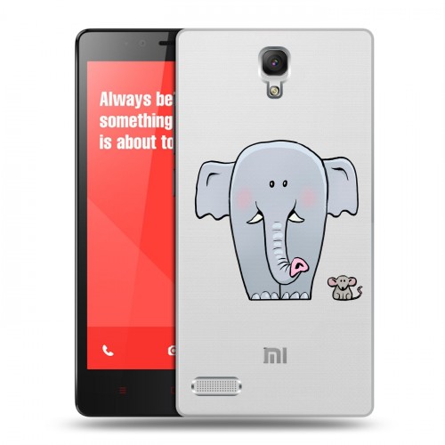 Полупрозрачный дизайнерский силиконовый чехол для Xiaomi RedMi Note Прозрачные слоны