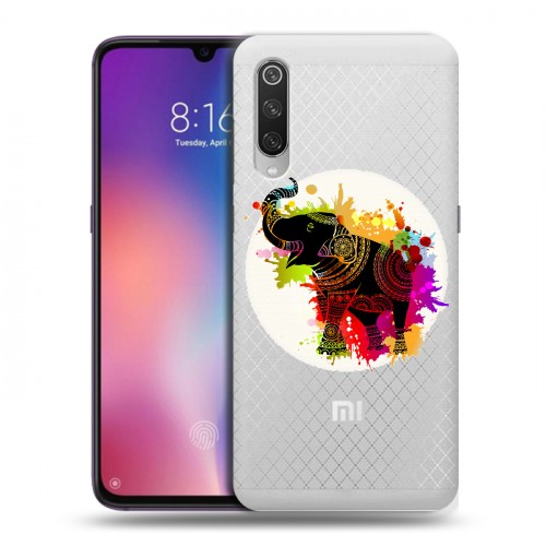 Полупрозрачный дизайнерский силиконовый с усиленными углами чехол для Xiaomi Mi9 Прозрачные слоны