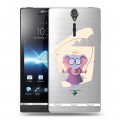 Полупрозрачный дизайнерский пластиковый чехол для Sony Xperia S Прозрачные слоны