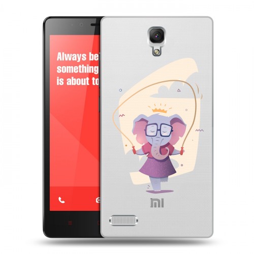 Полупрозрачный дизайнерский силиконовый чехол для Xiaomi RedMi Note Прозрачные слоны