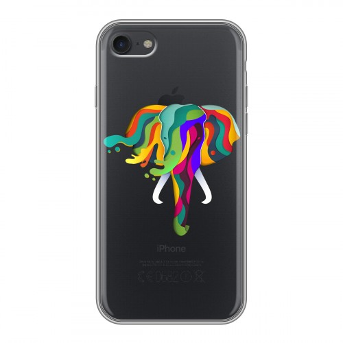 Полупрозрачный дизайнерский силиконовый чехол для Iphone 7 Прозрачные слоны
