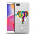 Полупрозрачный дизайнерский пластиковый чехол для Xiaomi RedMi 6A Прозрачные слоны