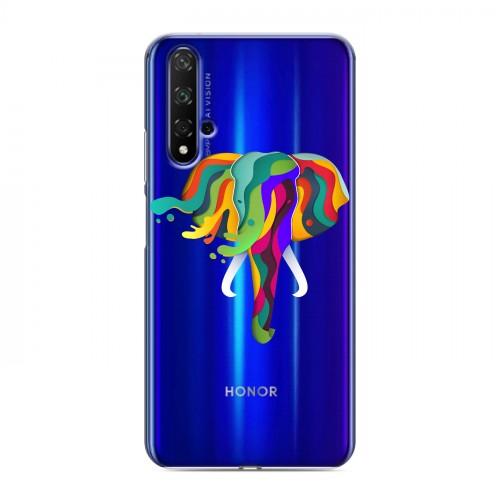 Полупрозрачный дизайнерский пластиковый чехол для Huawei Honor 20 Прозрачные слоны