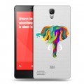 Полупрозрачный дизайнерский пластиковый чехол для Xiaomi RedMi Note Прозрачные слоны