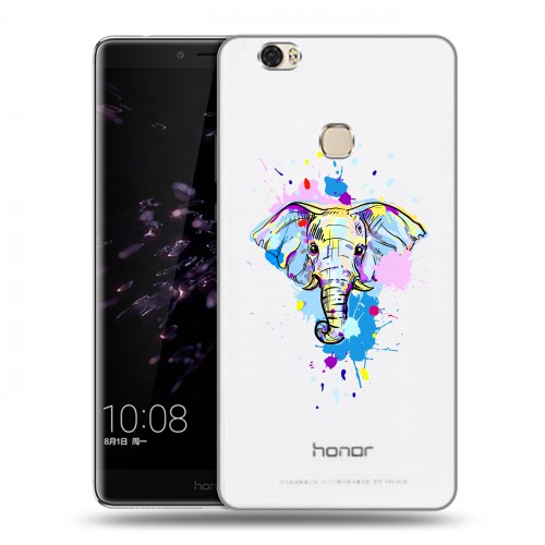 Полупрозрачный дизайнерский пластиковый чехол для Huawei Honor Note 8 Прозрачные слоны